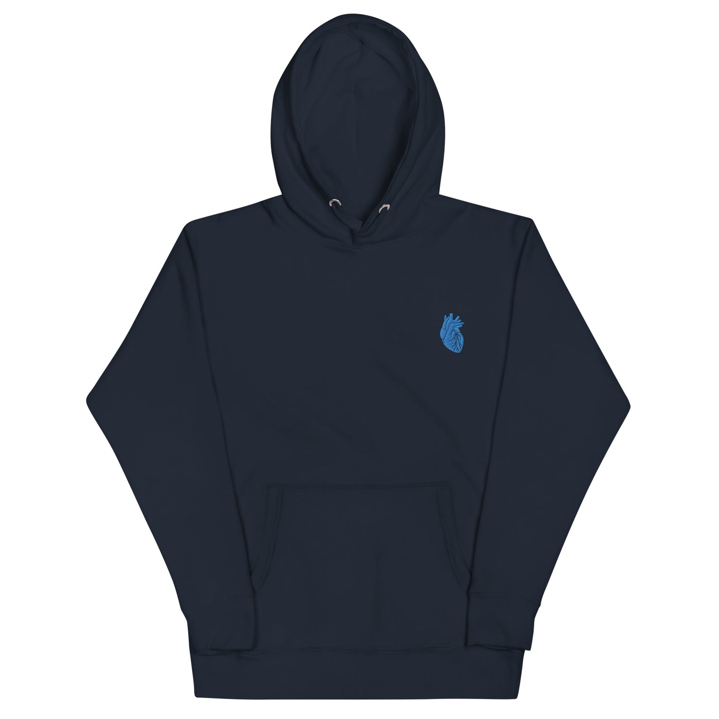 Embroidered Blue Heart Unisex Hoodie