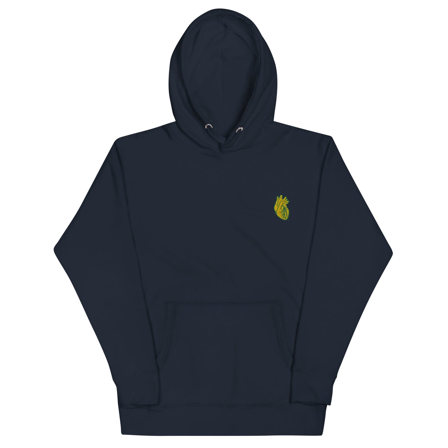 Embroidered Yellow&Green Heart Unisex Hoodie