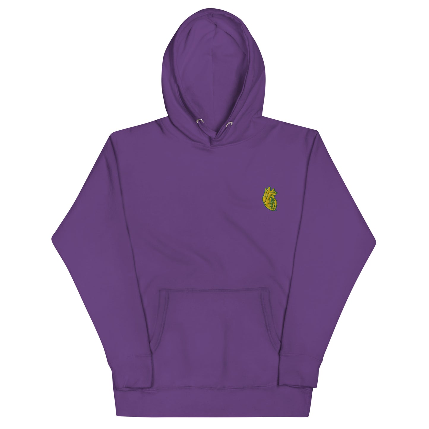 Embroidered Yellow&Green Heart Unisex Hoodie