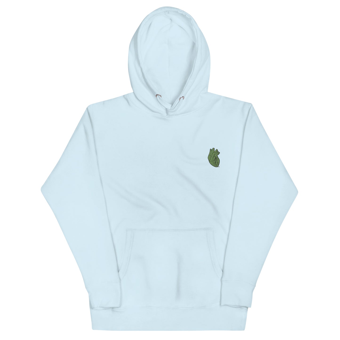 Embroidered Green Heart Unisex Hoodie