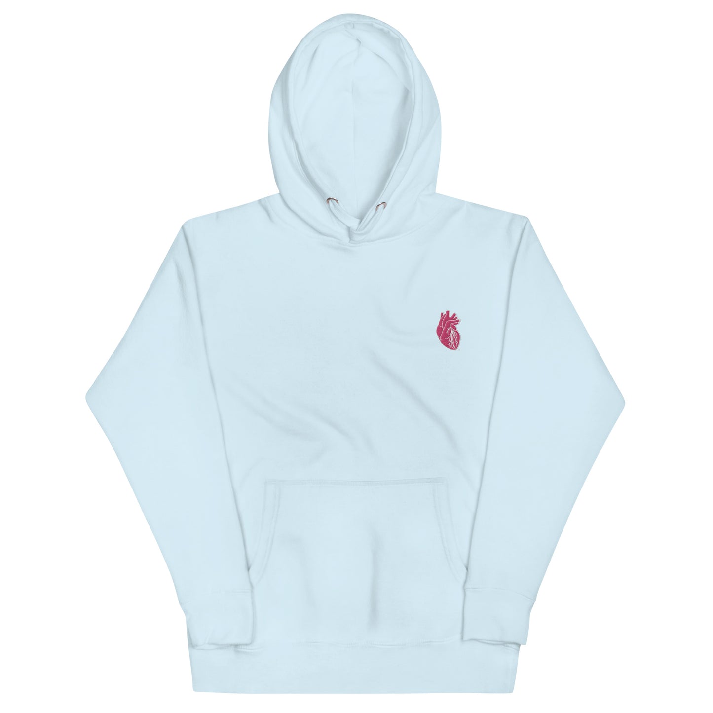 Embroidered Pink&White Heart Unisex Hoodie