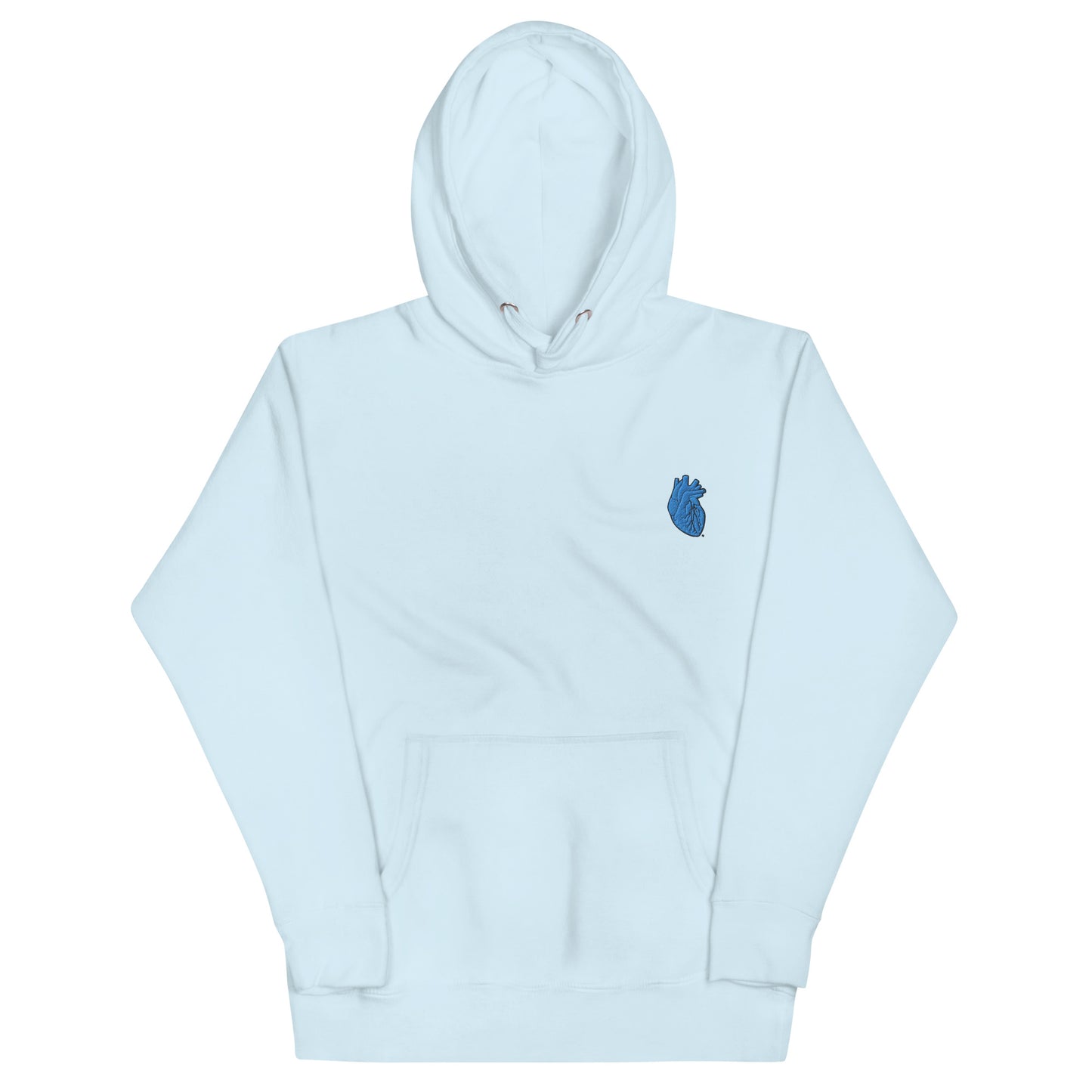 Embroidered Blue Heart Unisex Hoodie