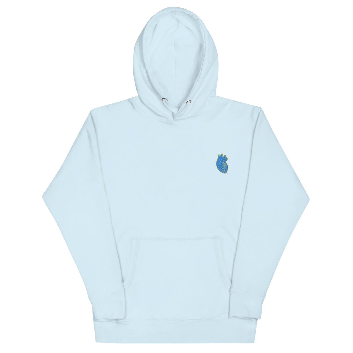 Embroidered Blue&Yellow Heart Unisex Hoodie