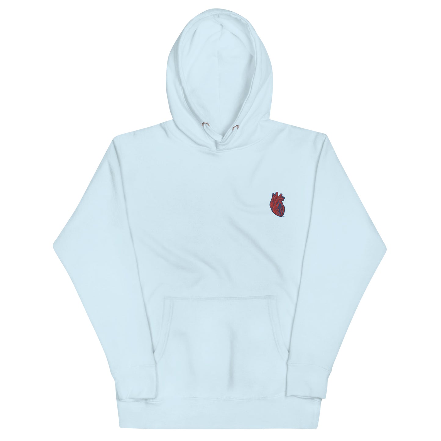 Embroidered Red&Blue Heart Unisex Hoodie