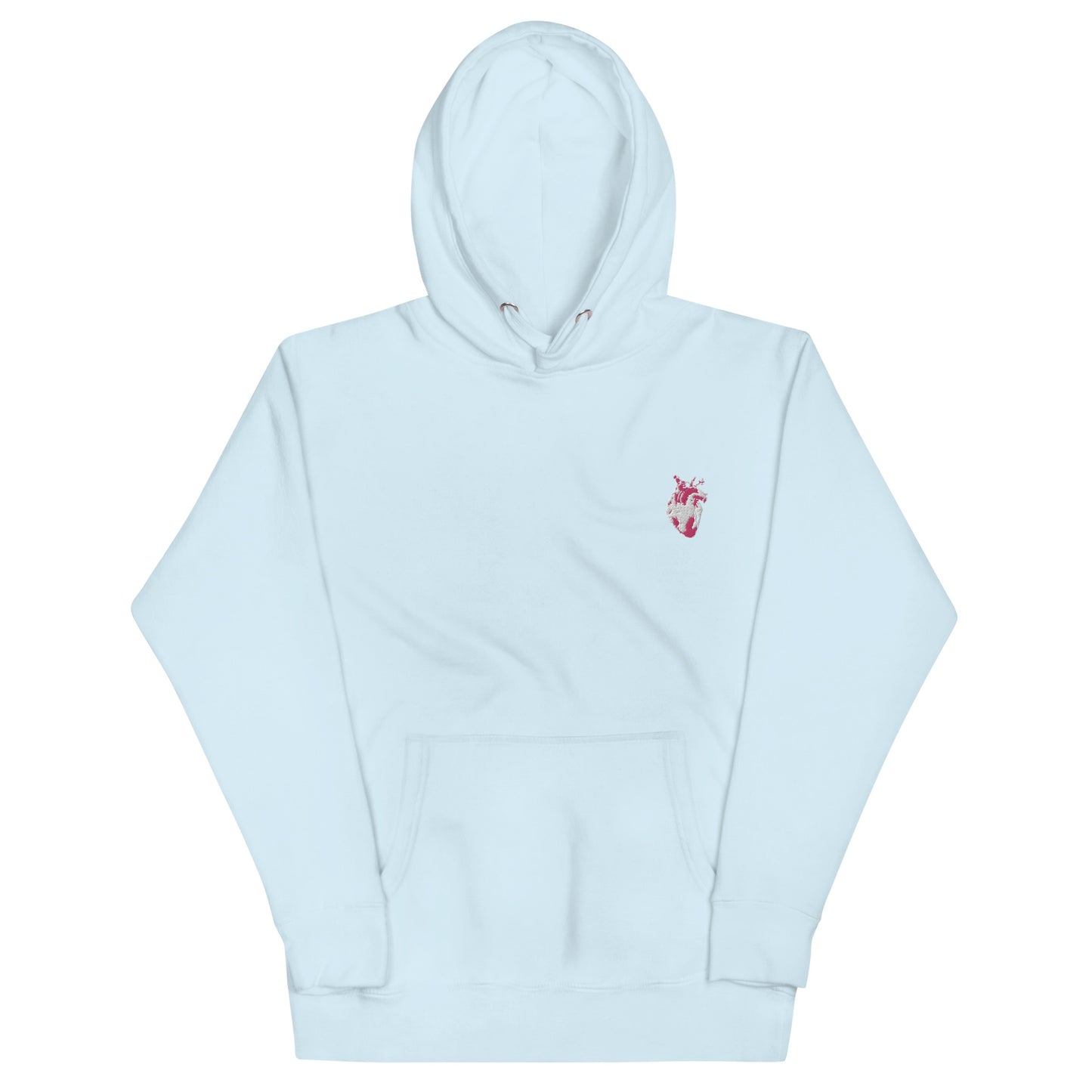 Embroidered White&Pink Heart #2 Unisex Hoodie