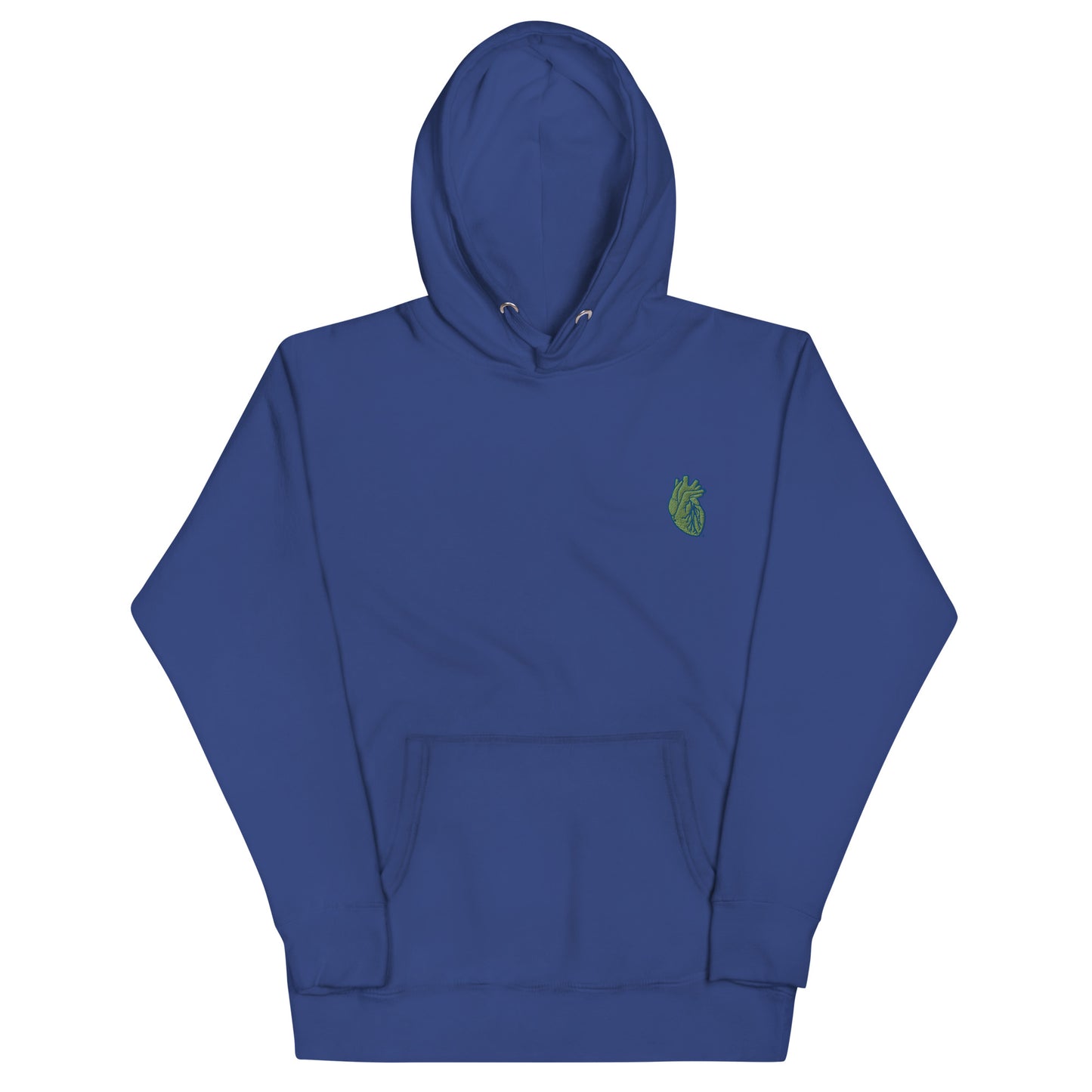 Embroidered Green&Blue Heart Unisex Hoodie