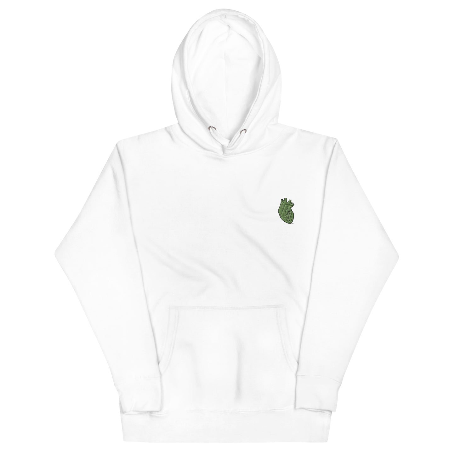 Embroidered Green Heart Unisex Hoodie