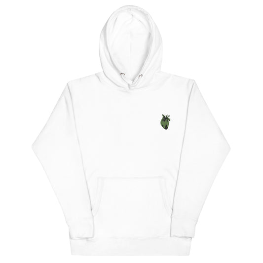 Embroidered Green Heart #2 Unisex Hoodie