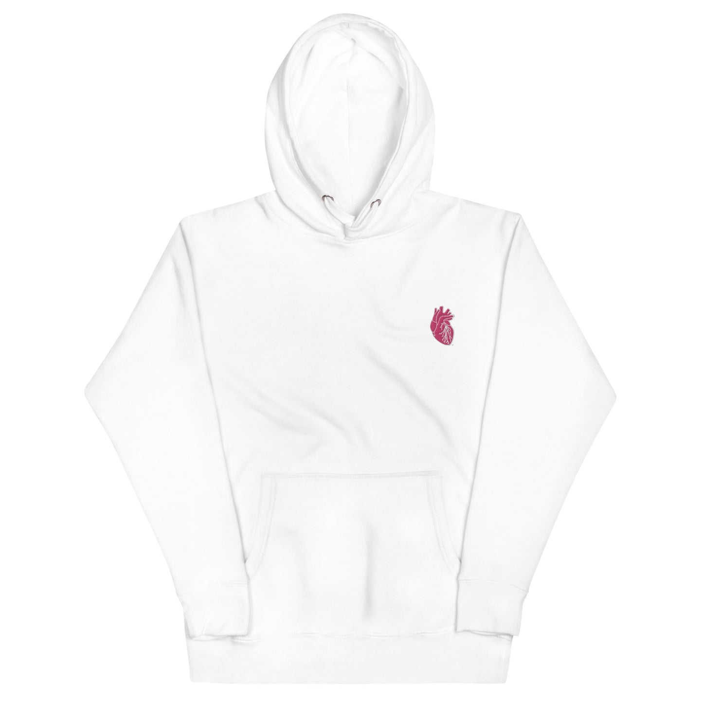 Embroidered Pink&White Heart Unisex Hoodie