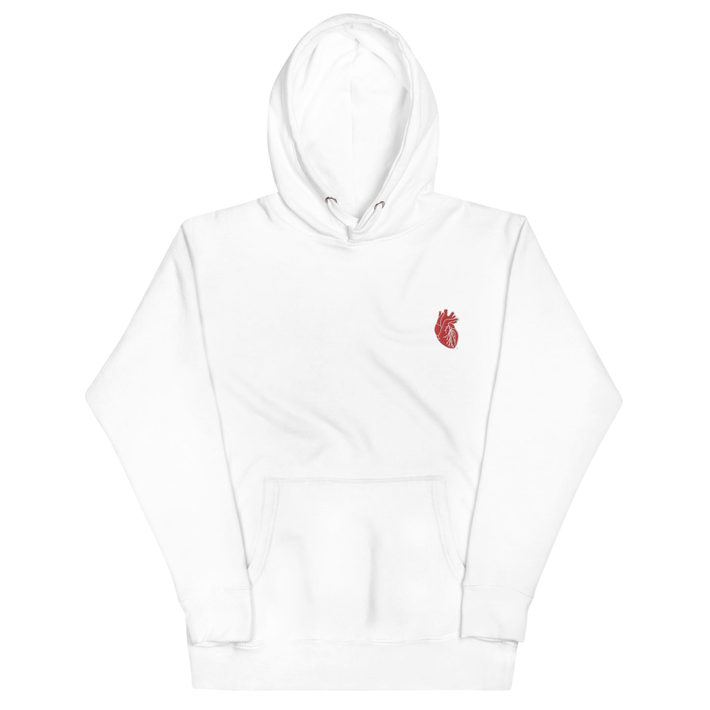 Embroidered Red&White Heart Unisex Hoodie