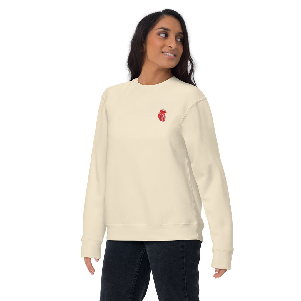Iconic Heart Sweatshirt - Red & White Embroidery