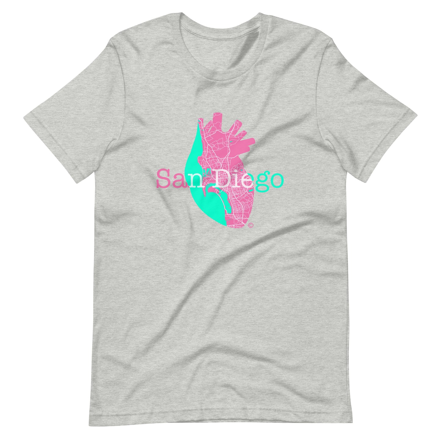 San Diego's Pink Heart Unisex t-shirt