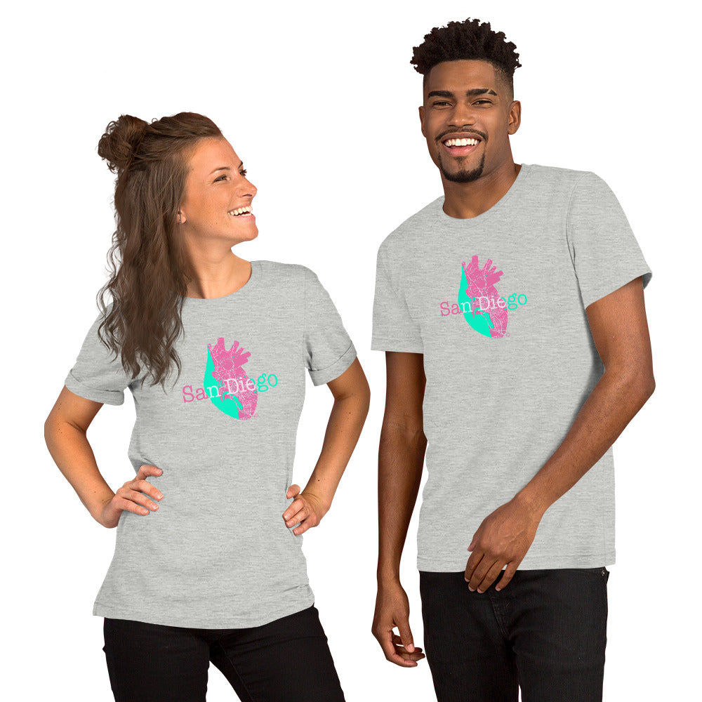 San Diego Pulse Heart #6 – Pink Coast Edition Tee - City Text