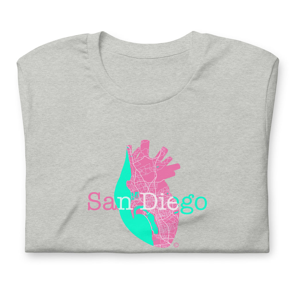San Diego Pulse Heart #6 – Pink Coast Edition Tee - City Text