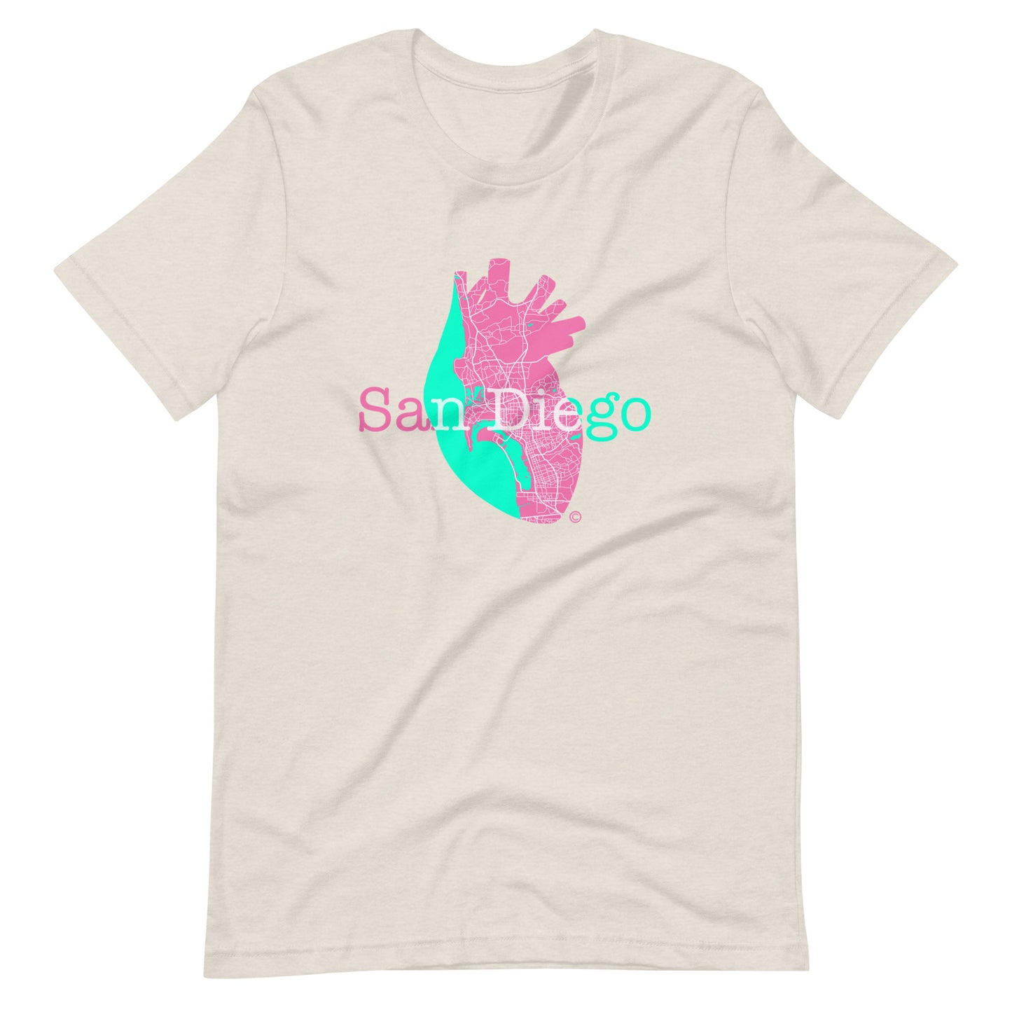 San Diego's Pink Heart Unisex t-shirt