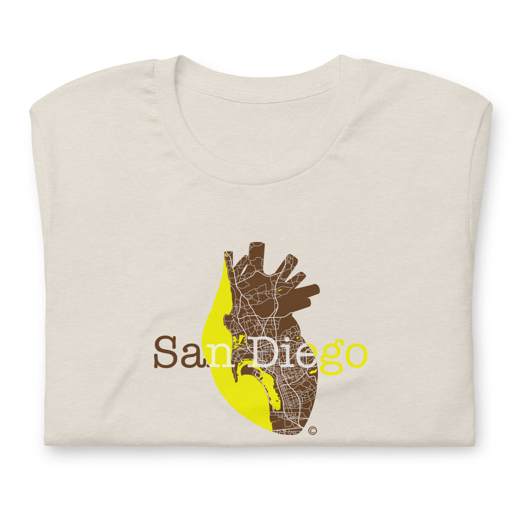 San Diego Pulse Heart #5 – Desert Pop Edition Tee - City Text