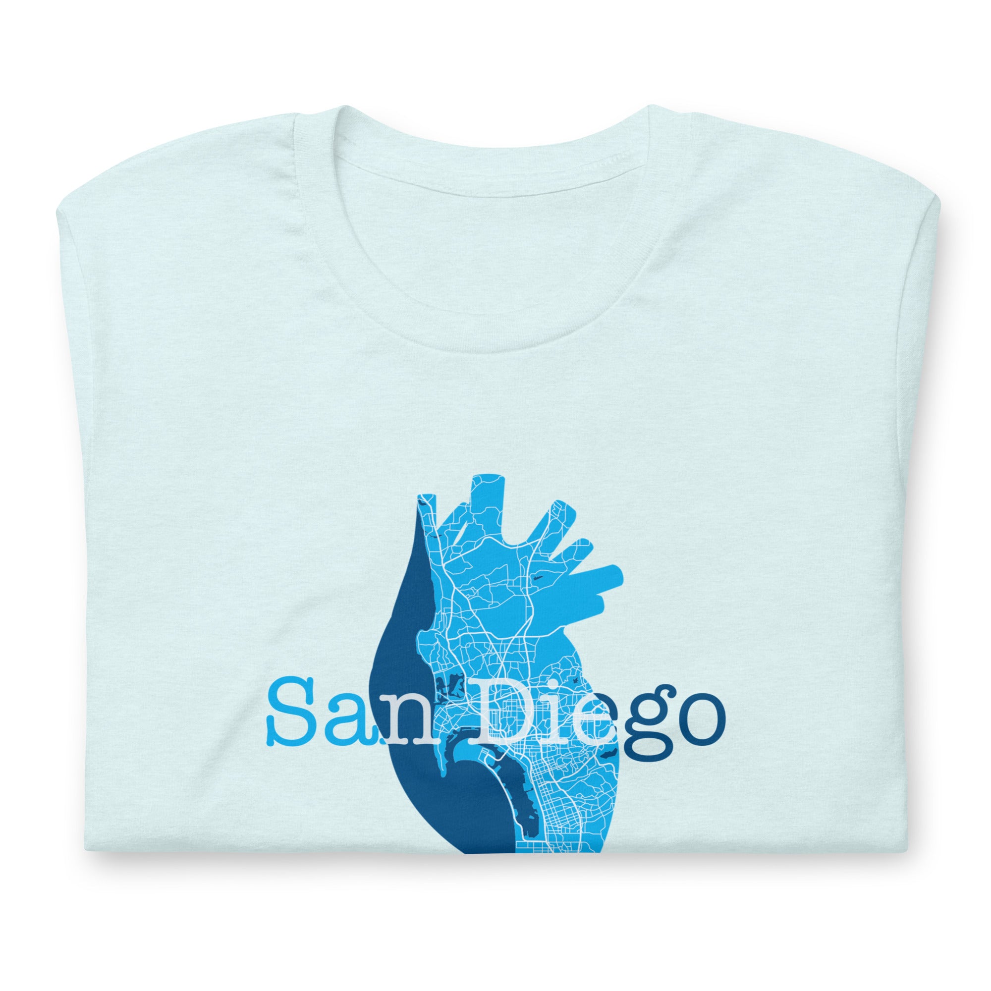 San Diego Pulse Heart #4 – Sky Flow Edition Tee - City Text