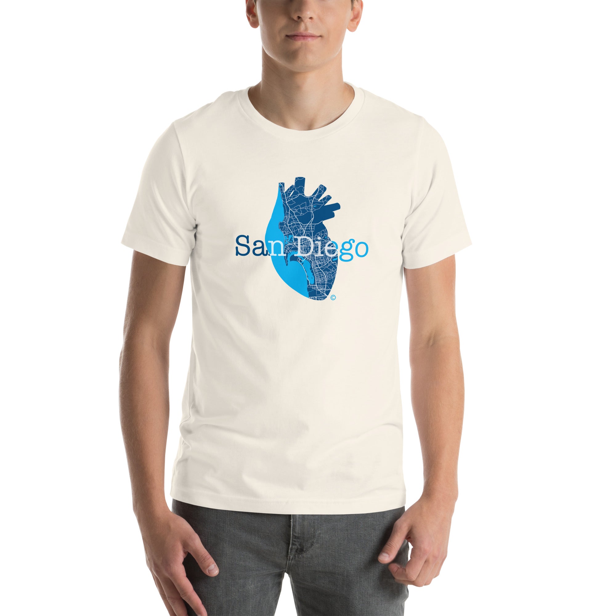 San Diego Pulse Heart #3 – Midnight Contrast Edition Tee - City Text
