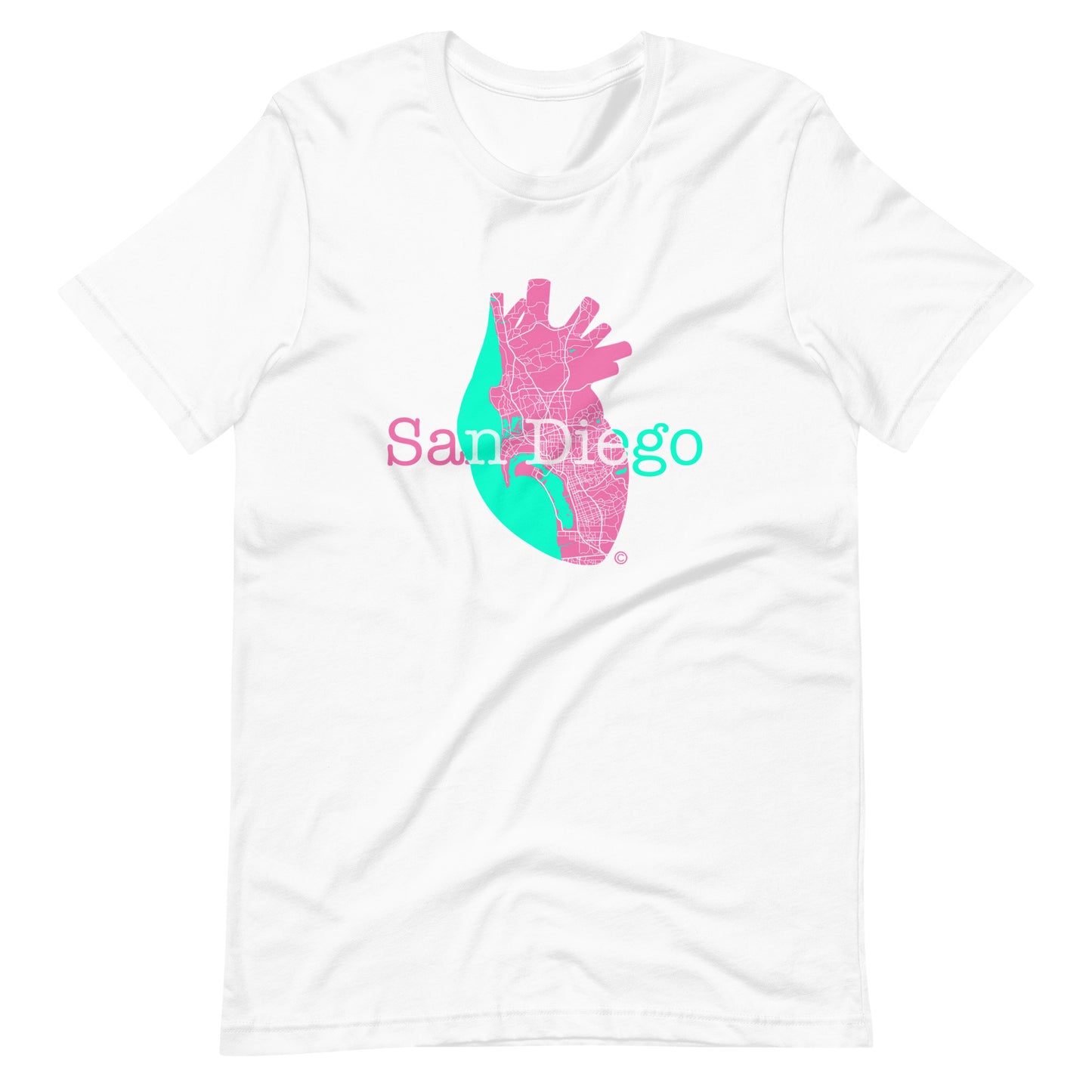 San Diego's Pink Heart Unisex t-shirt