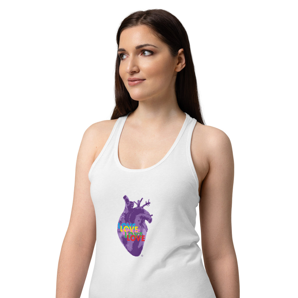 Purple Wave Heart Racerback Tank Top