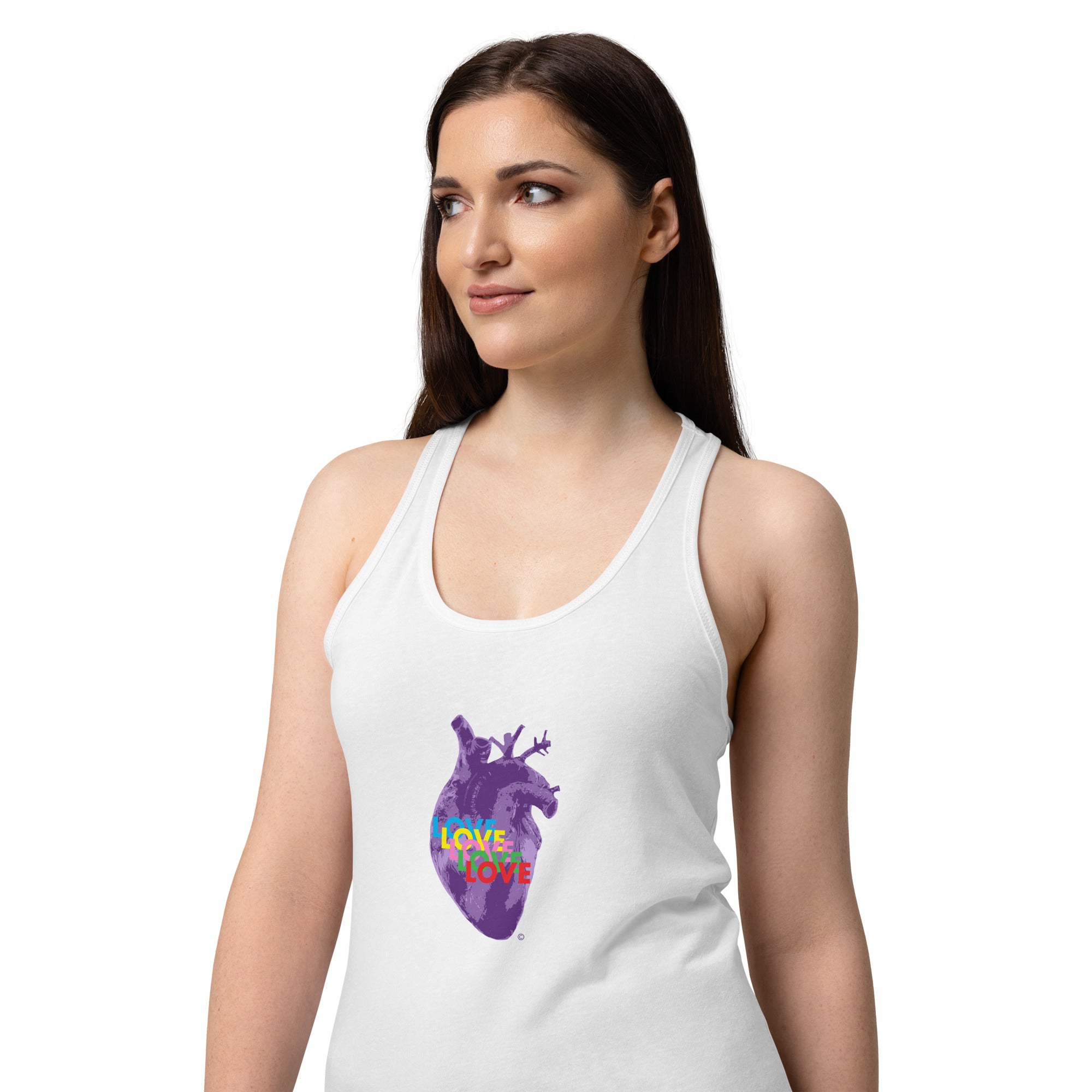 Purple Wave Heart Racerback Tank Top
