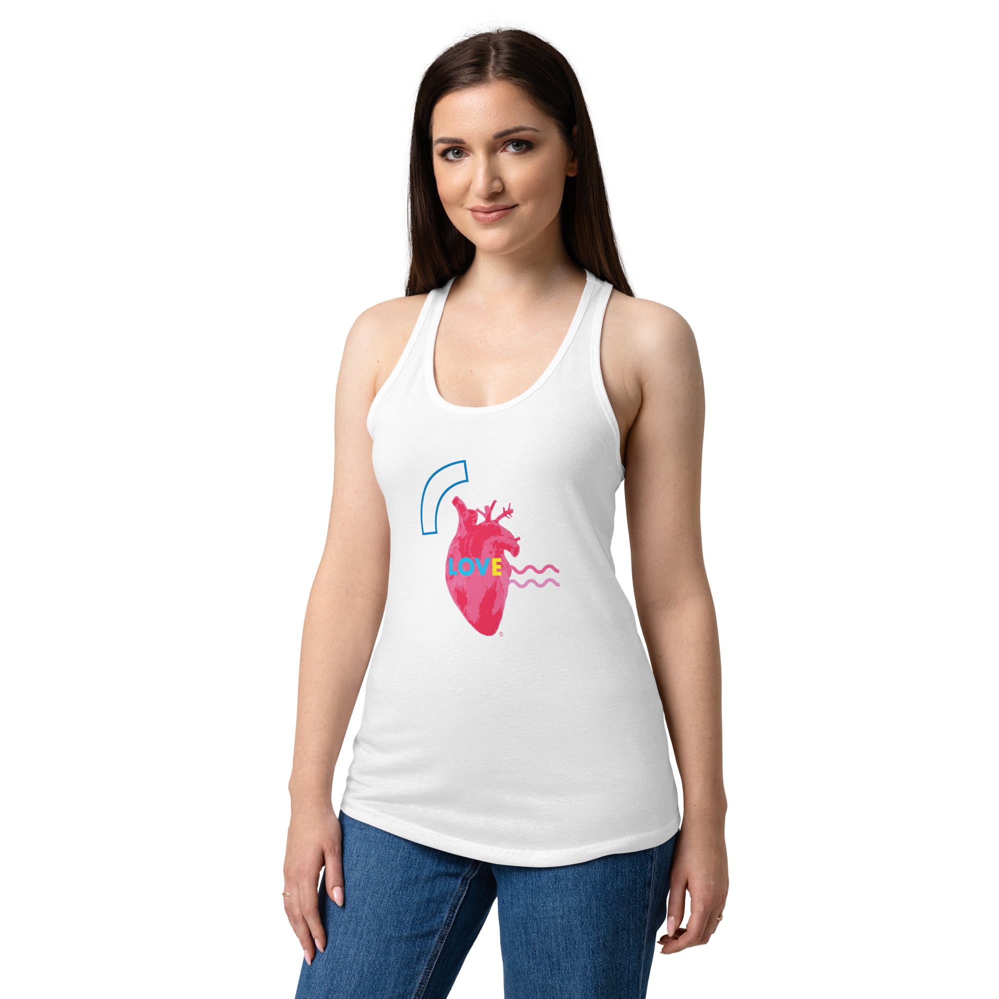 Atomic Pink Love Racerback Tank Top