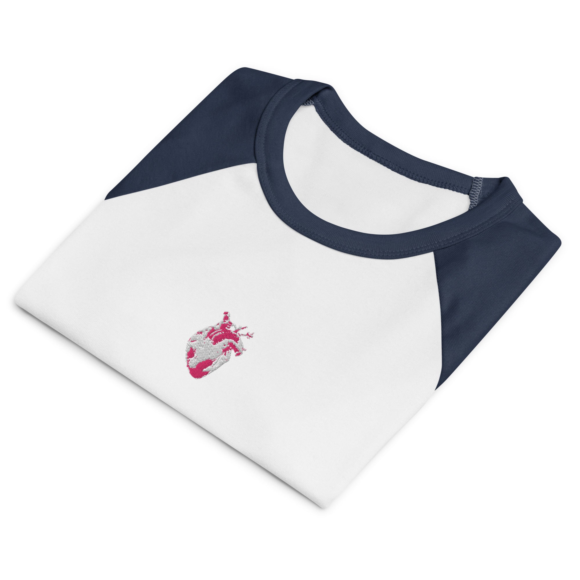 Atomic Heart Baby Tee - Pink & White Embroidery
