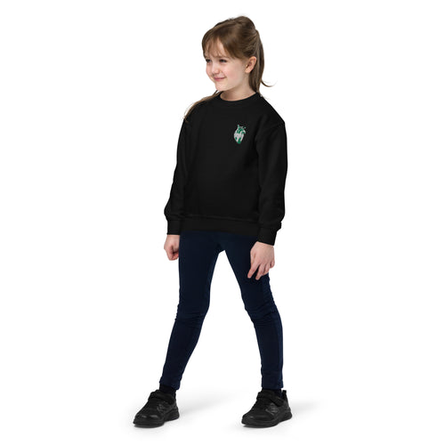 Atomic Heart Youth Sweatshirt - Kelly Green & White Embroidery