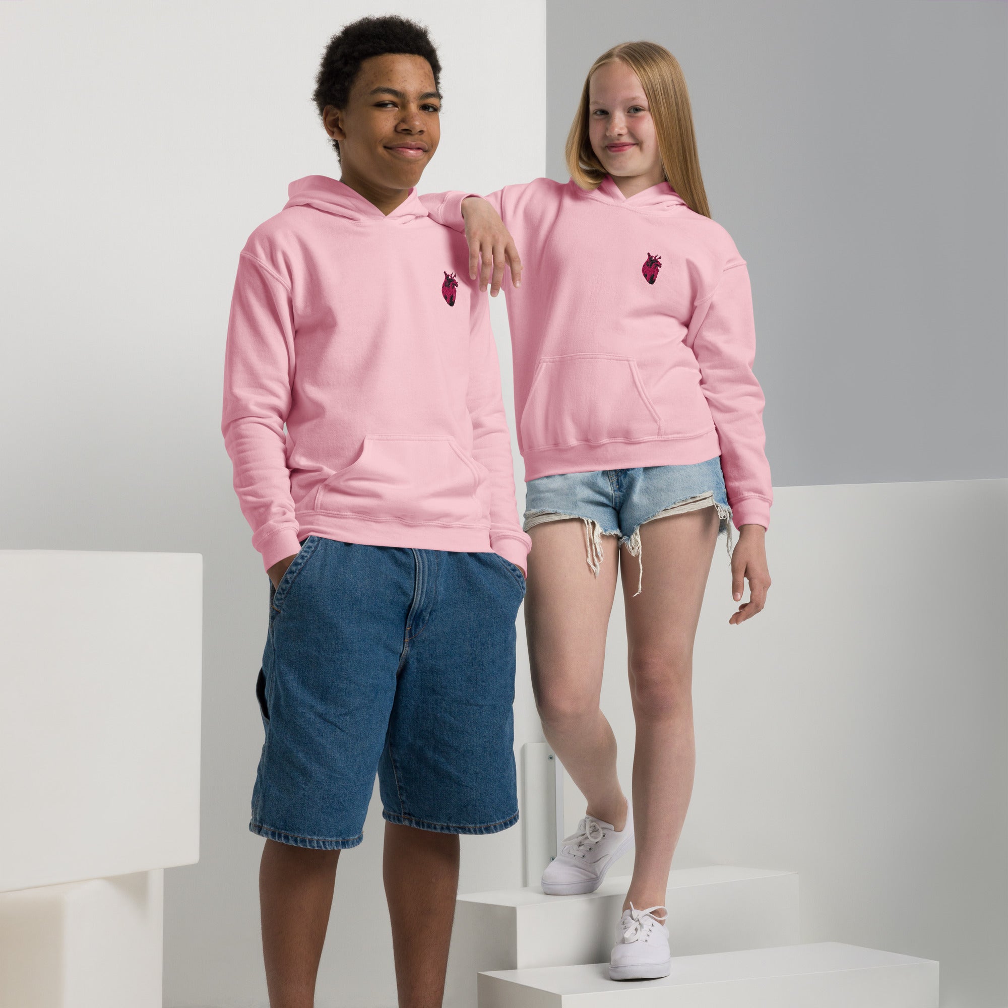 Atomic Heart Kids Hoodie - Black & Pink Embroidery