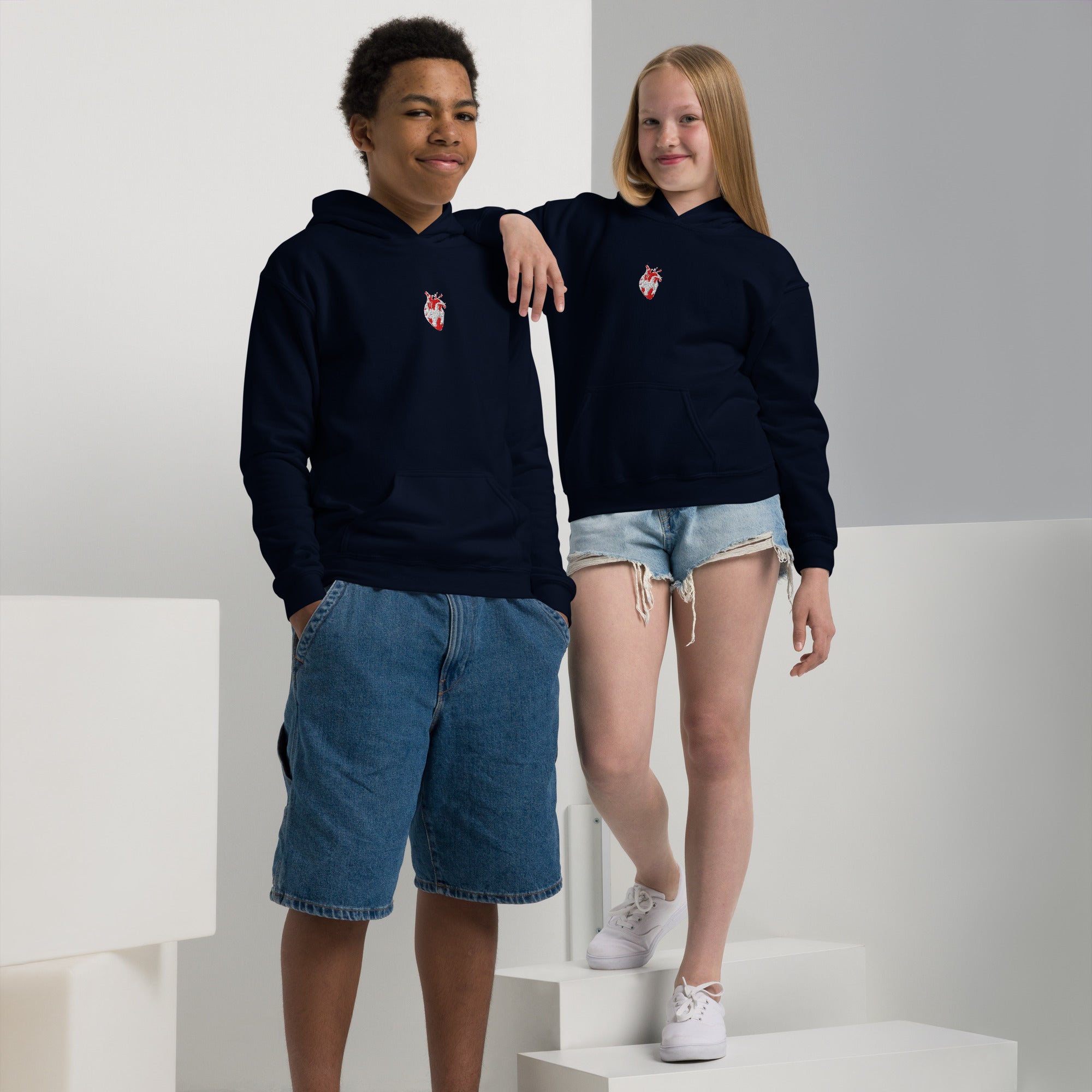 Atomic Heart Kids Hoodie - Red & White Embroidery
