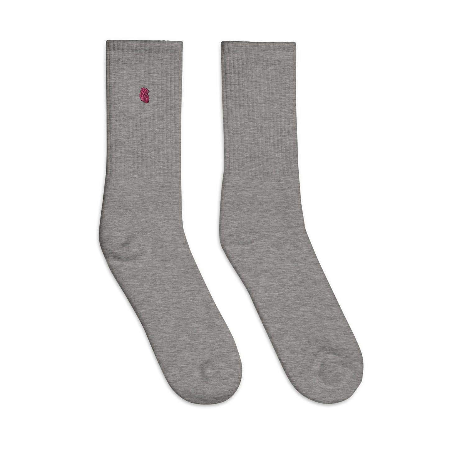 Embroidered Pink Heart socks