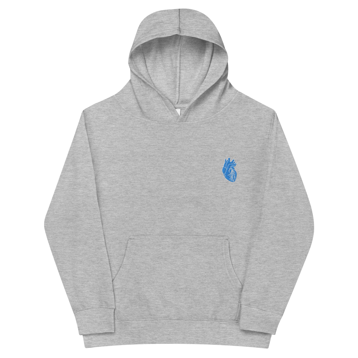 Embroidered Blue&White Heart Kids fleece hoodie