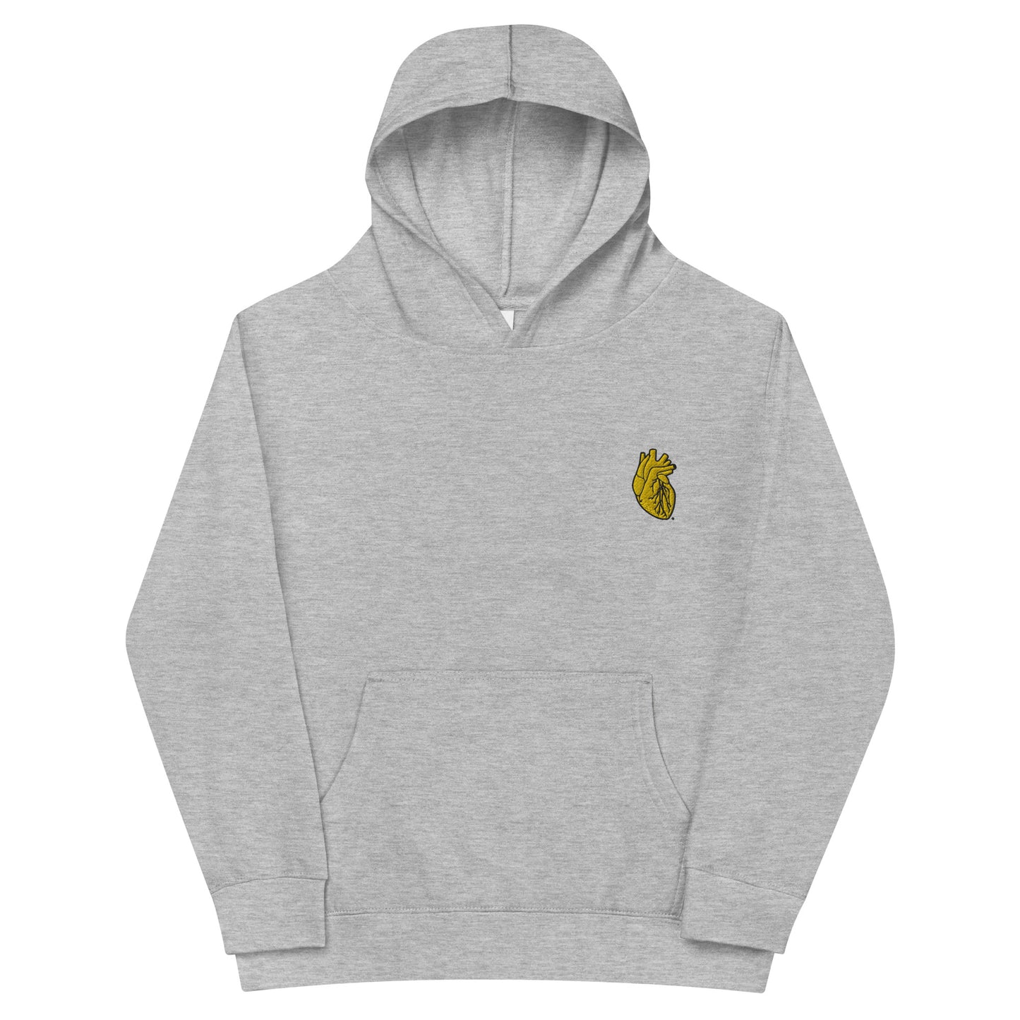 Embroidered Gold Heart Kids fleece hoodie