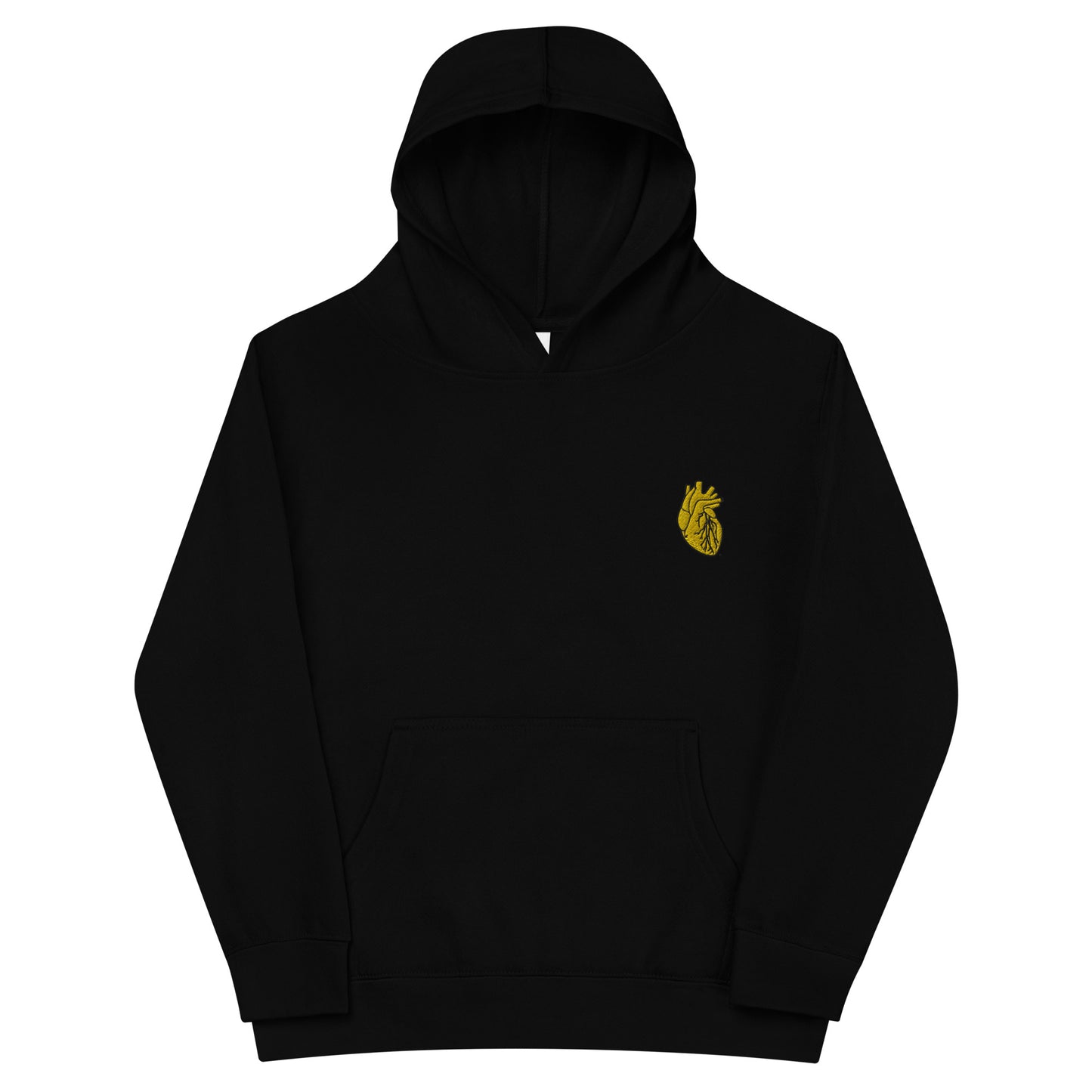 Embroidered Gold Heart Kids fleece hoodie