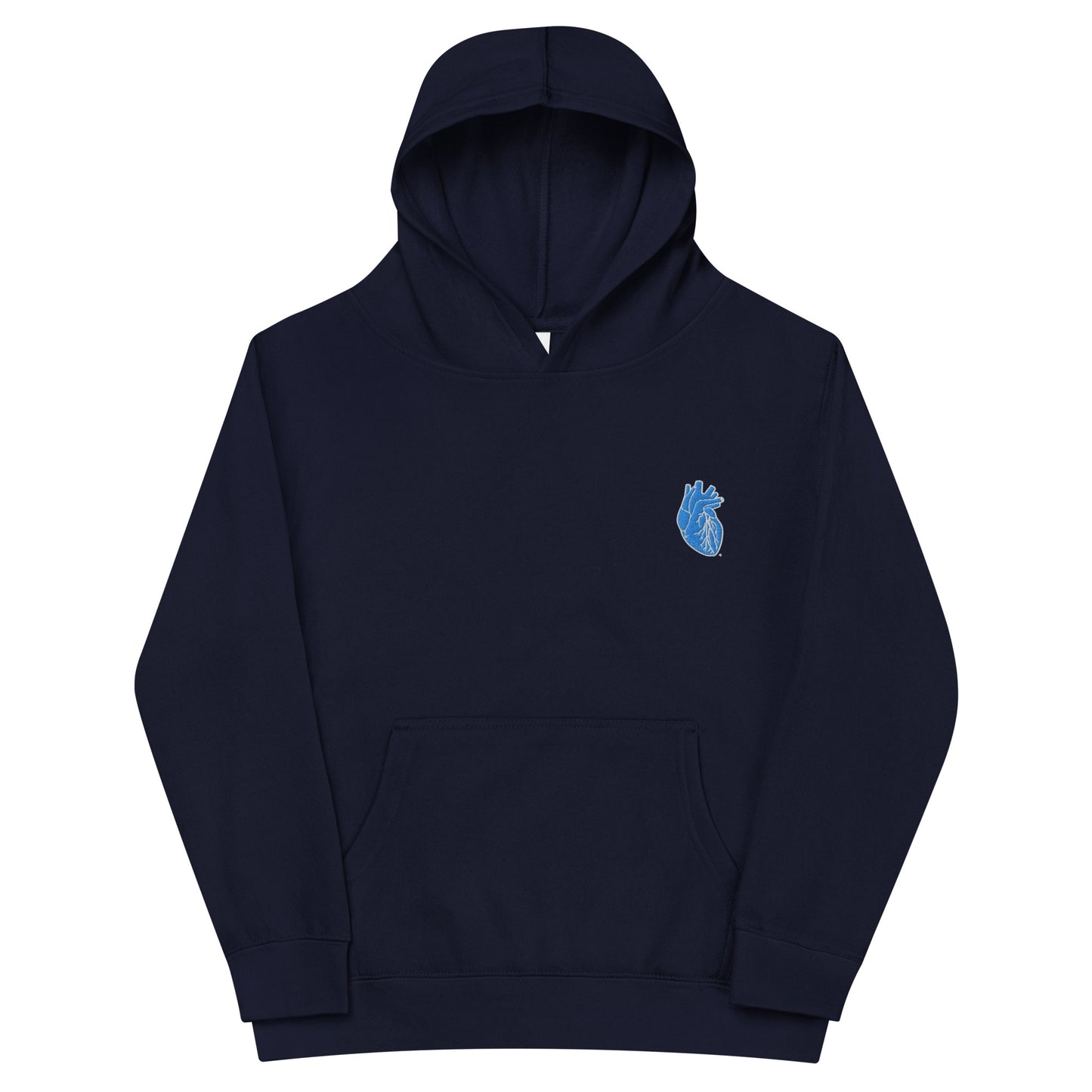 Embroidered Blue&White Heart Kids fleece hoodie