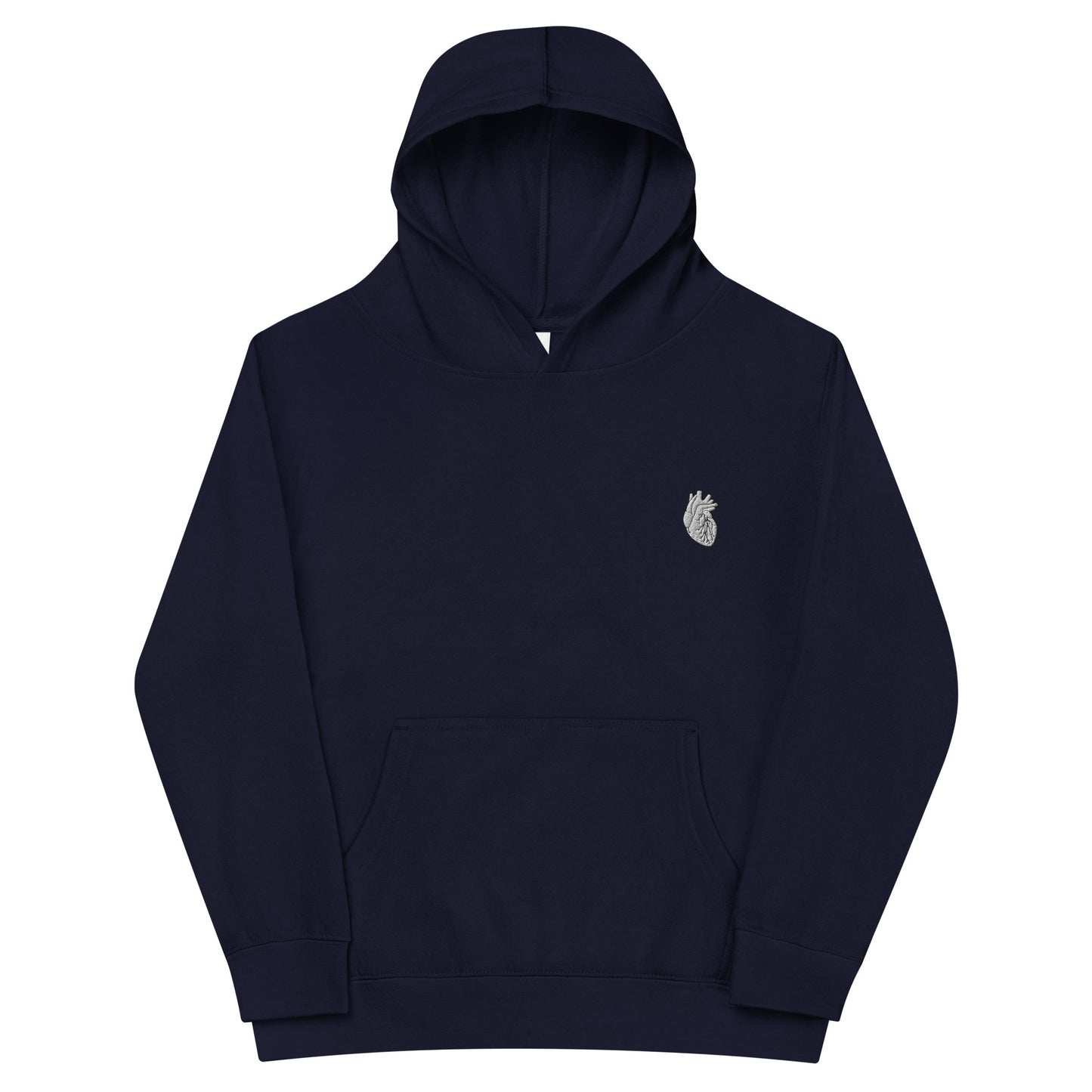 Embroidered White Heart Kids fleece hoodie