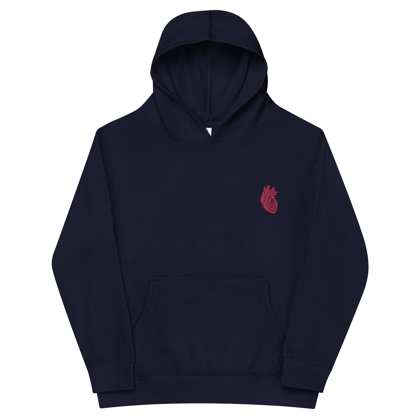 Embroidered Pink Heart Kids fleece hoodie