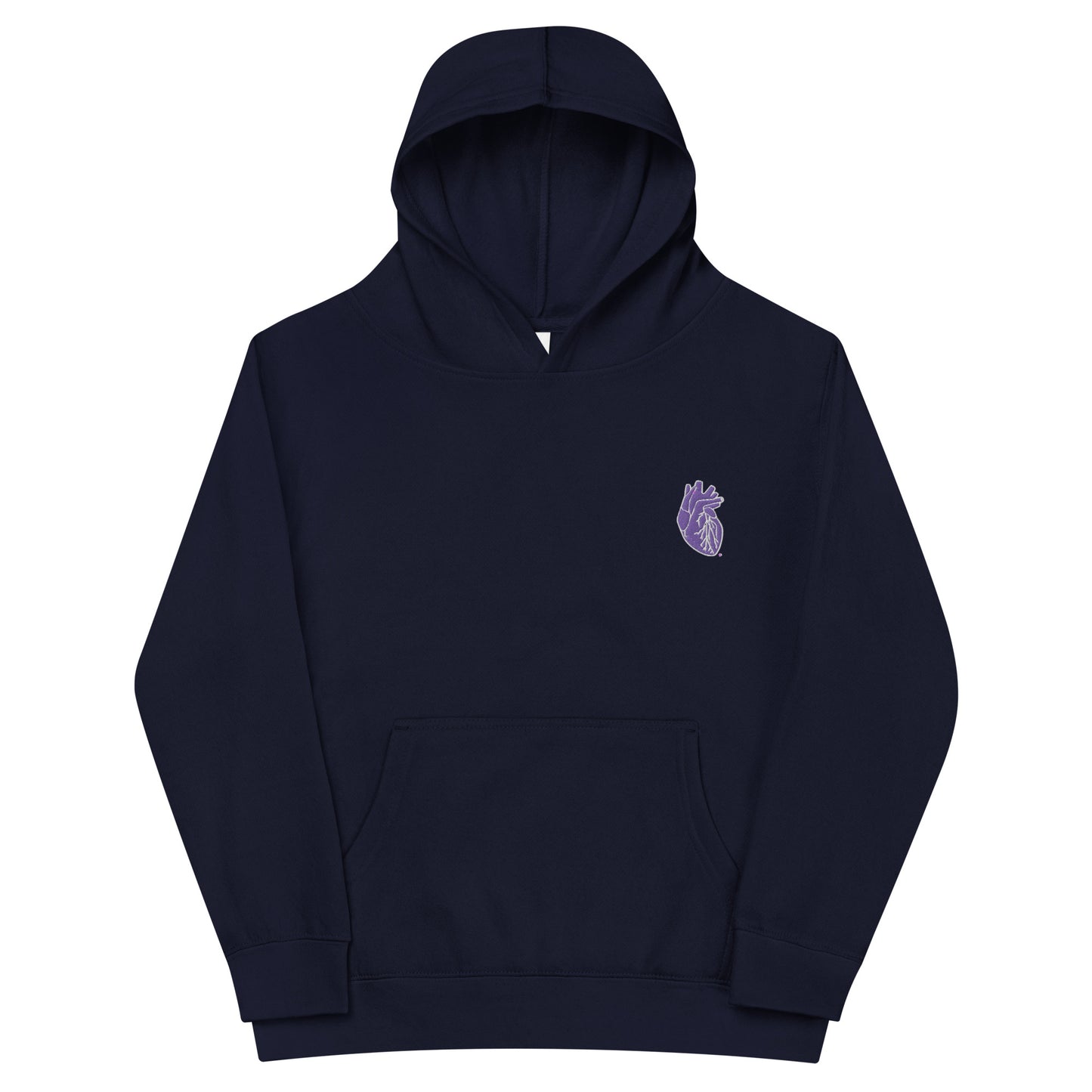 Embroidered Purple&White Heart Kids fleece hoodie