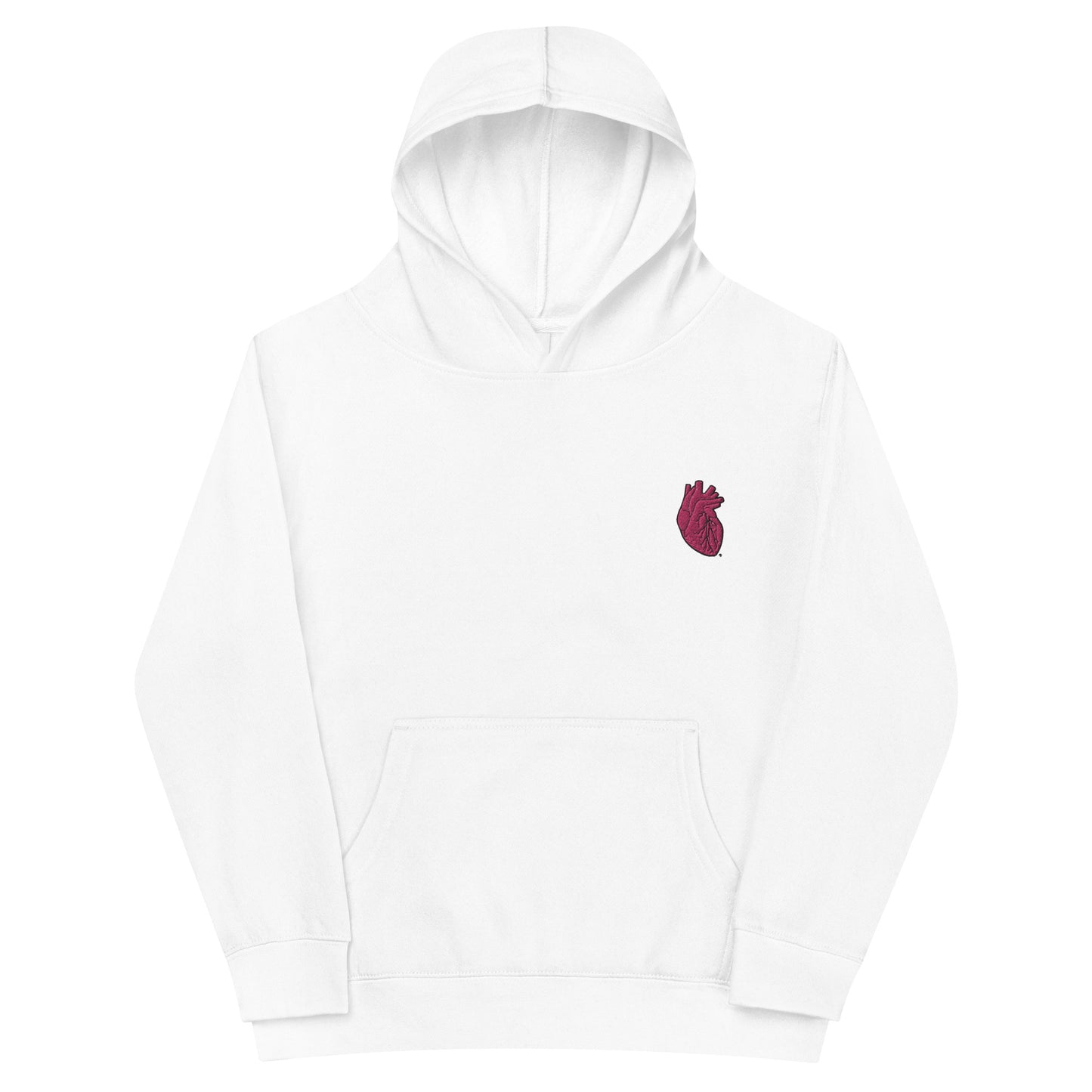 Embroidered Pink Heart Kids fleece hoodie