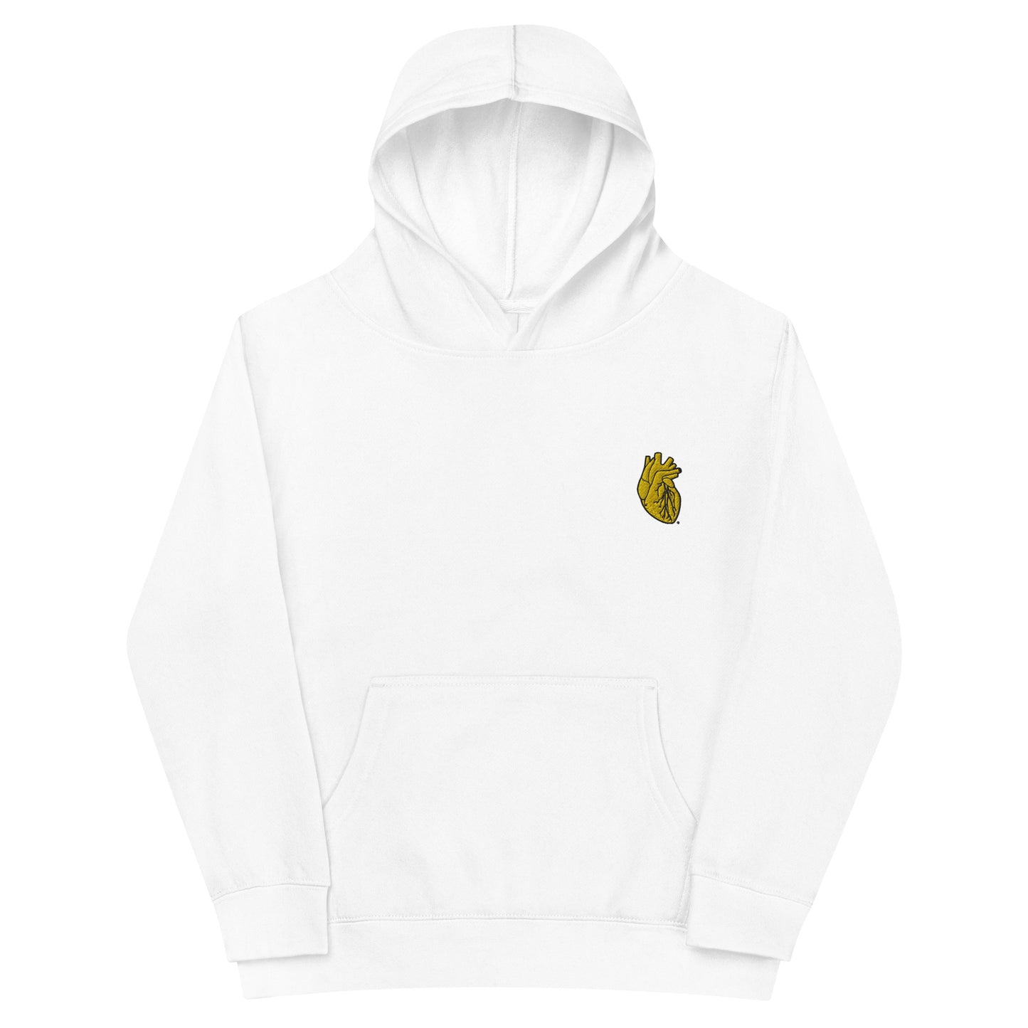 Embroidered Gold Heart Kids fleece hoodie