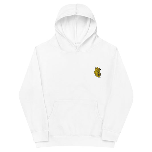 Embroidered Gold Heart Kids fleece hoodie