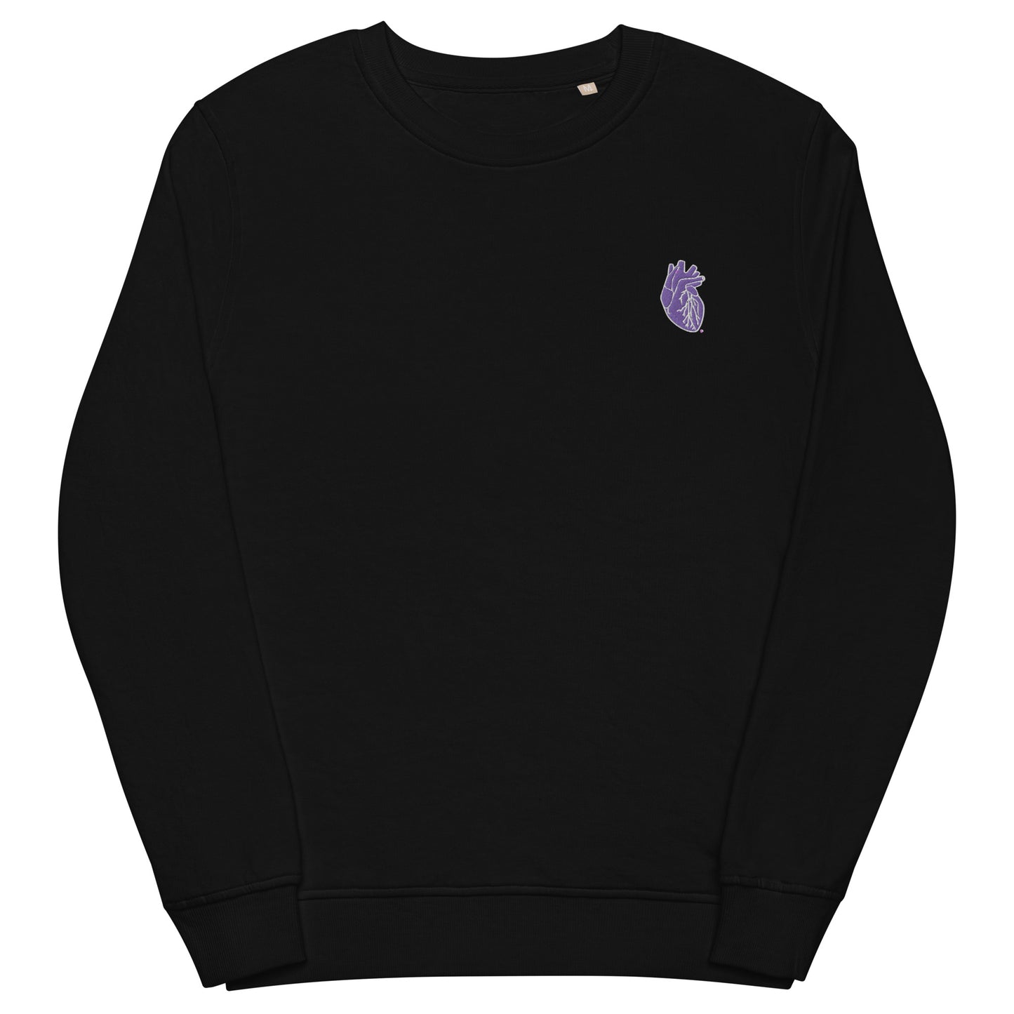 Embroidered Purple&White Heart Unisex organic sweatshirt