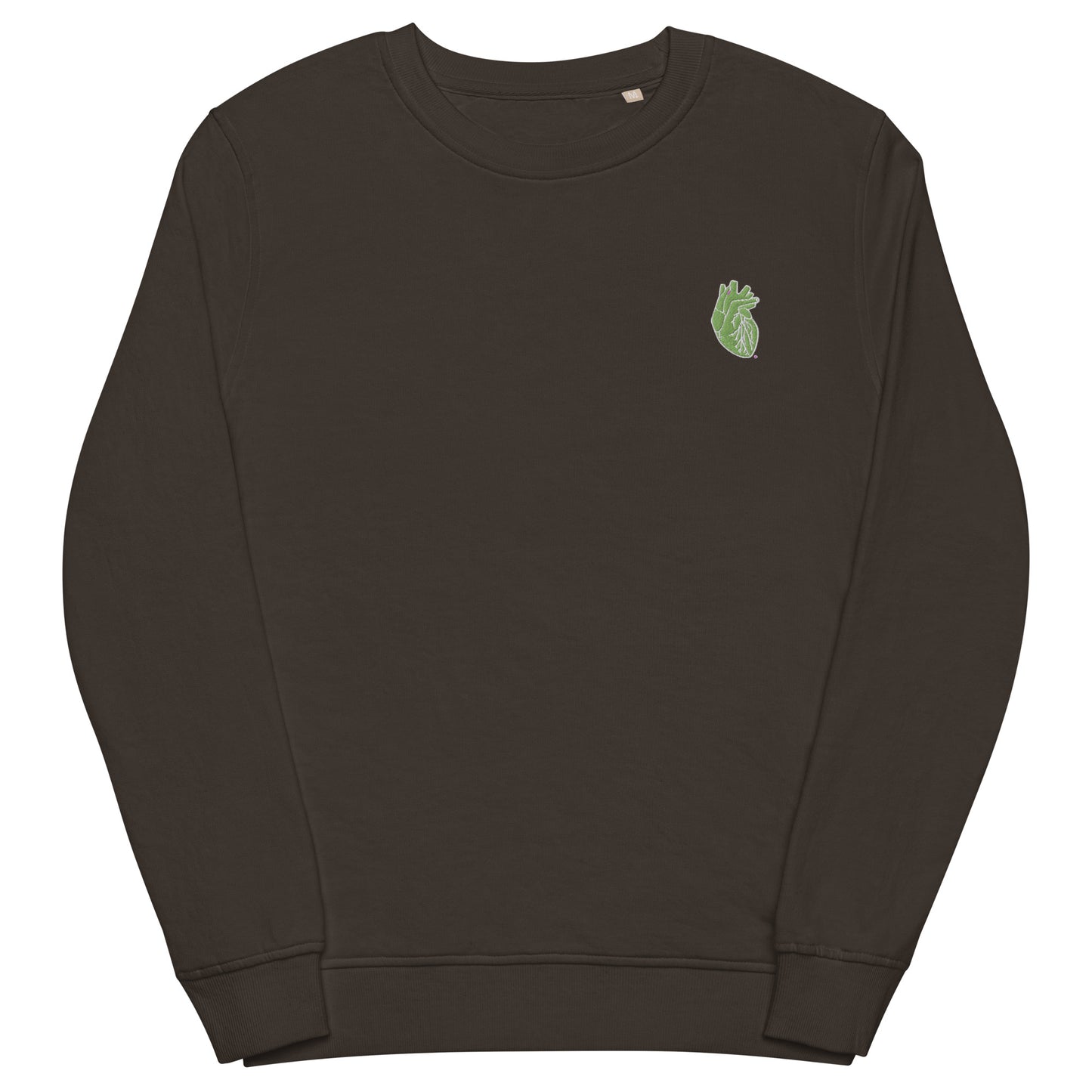 Embroidered Green&White Heart Unisex organic sweatshirt