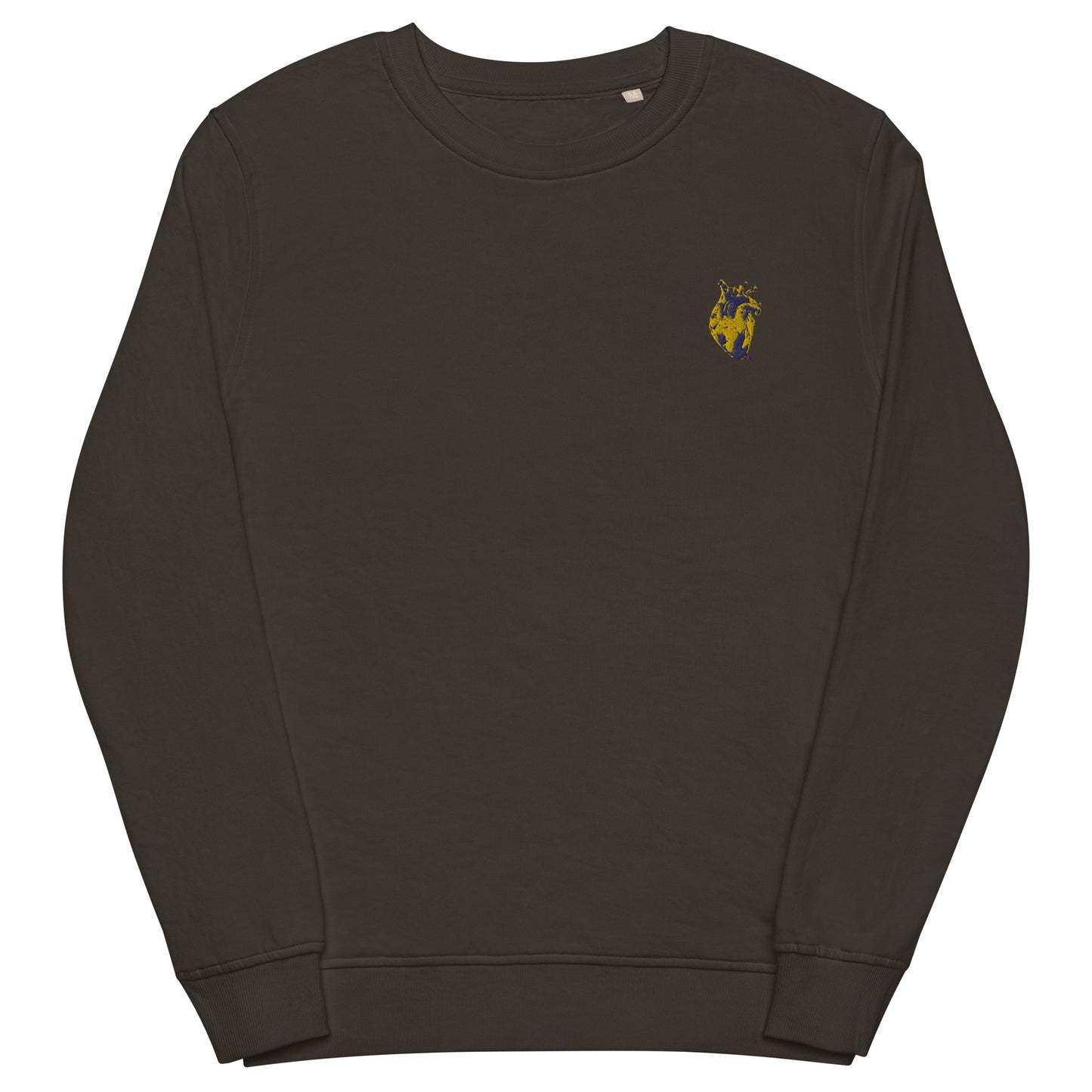 Embroidered Gold&Navy Heart #2 Unisex organic sweatshirt