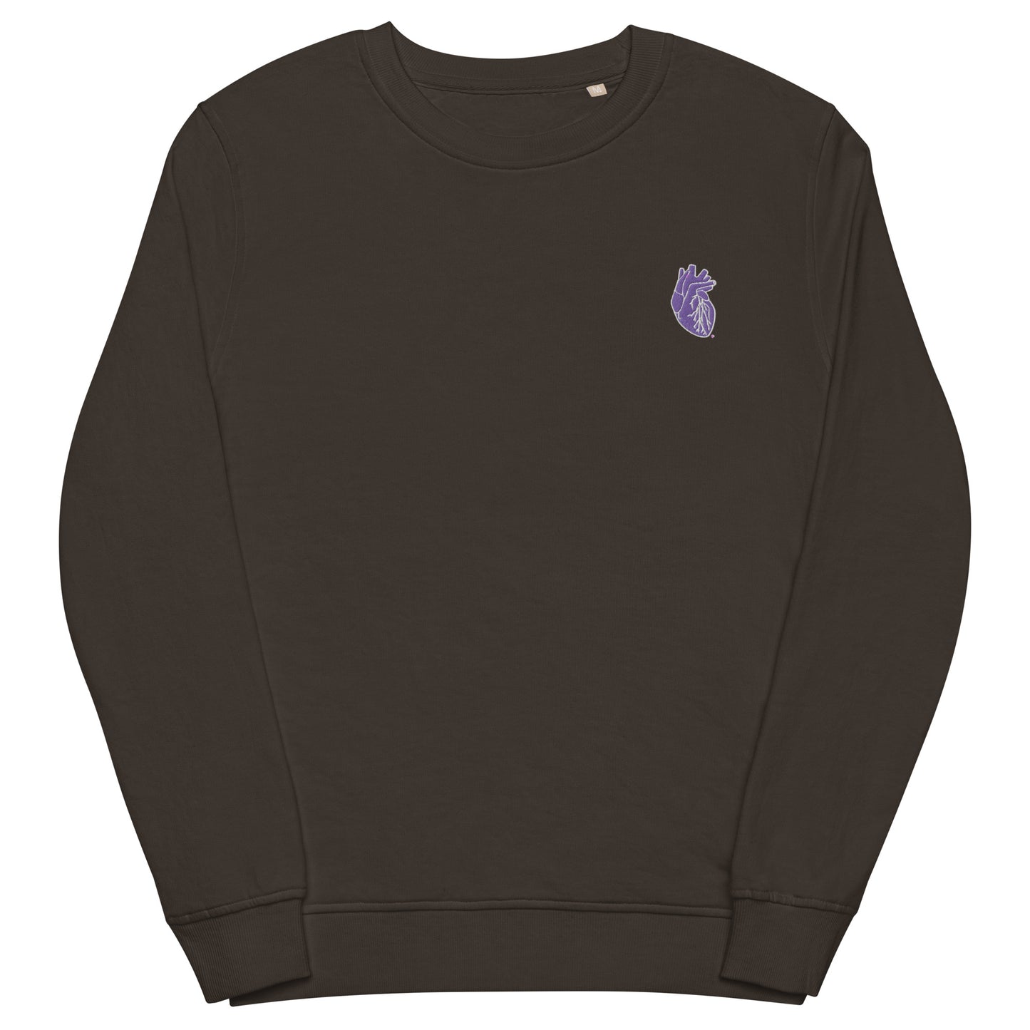 Embroidered Purple&White Heart Unisex organic sweatshirt