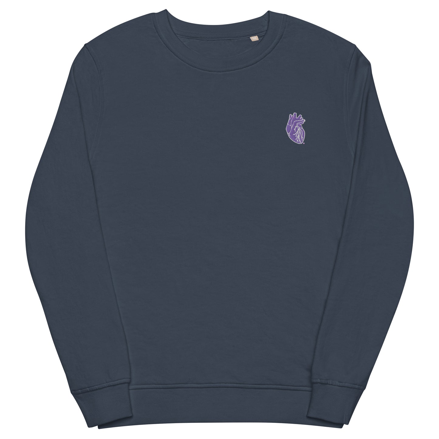 Embroidered Purple&White Heart Unisex organic sweatshirt