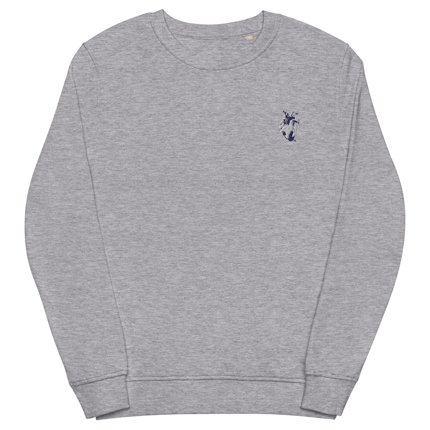 Embroidered Navy&White Heart #2 Unisex organic sweatshirt