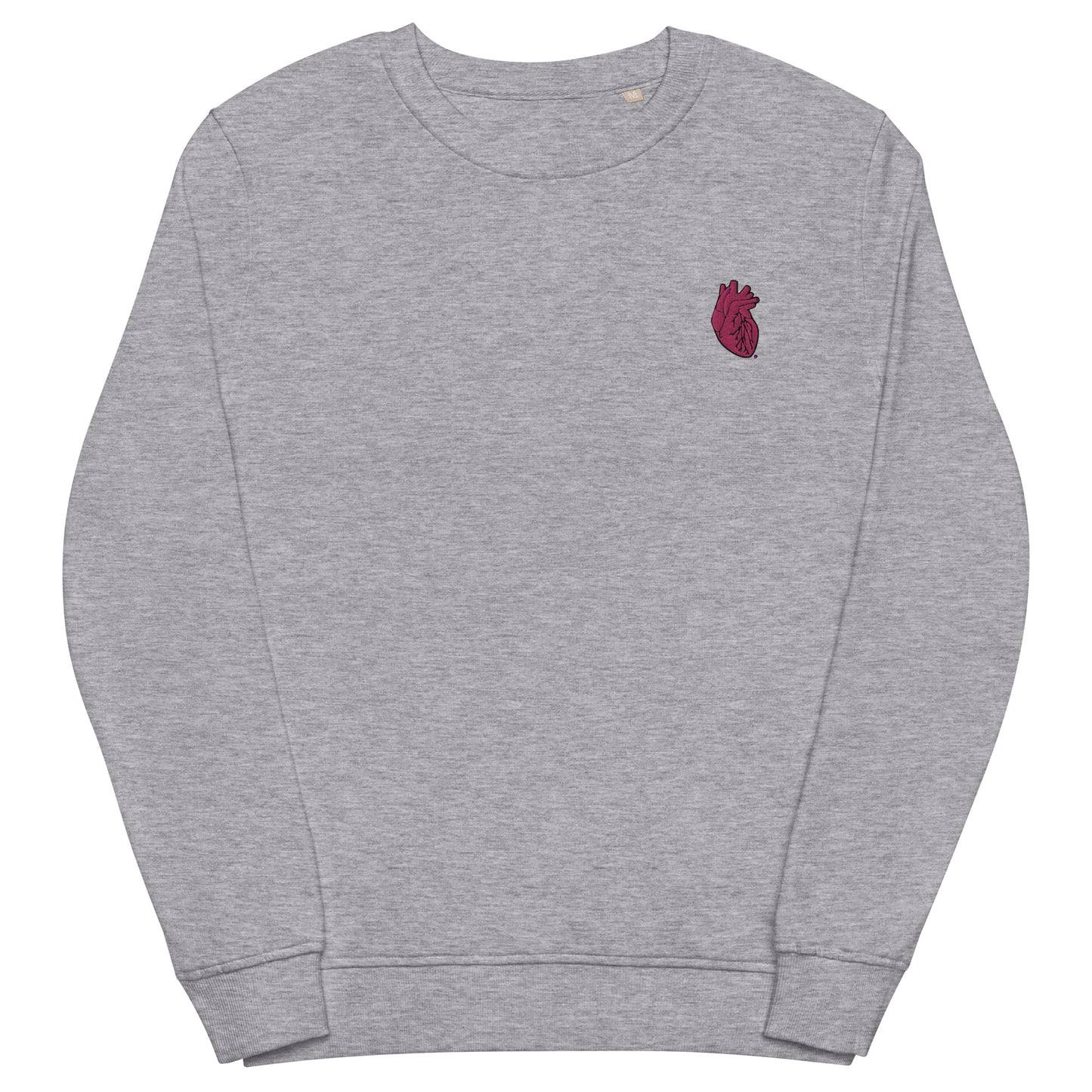 Embroidered Pink Heart Unisex organic sweatshirt