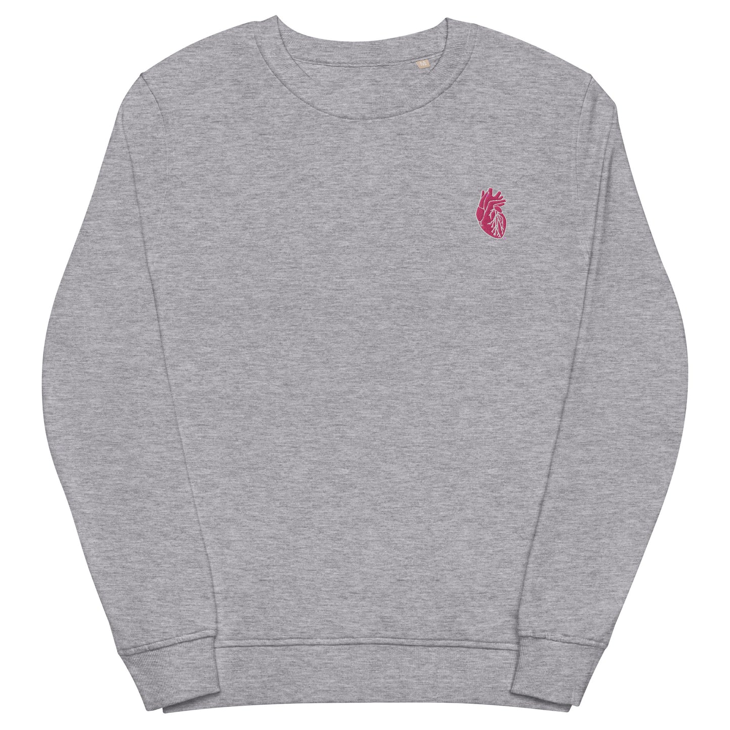 Embroidered Pink&White Heart Unisex organic sweatshirt