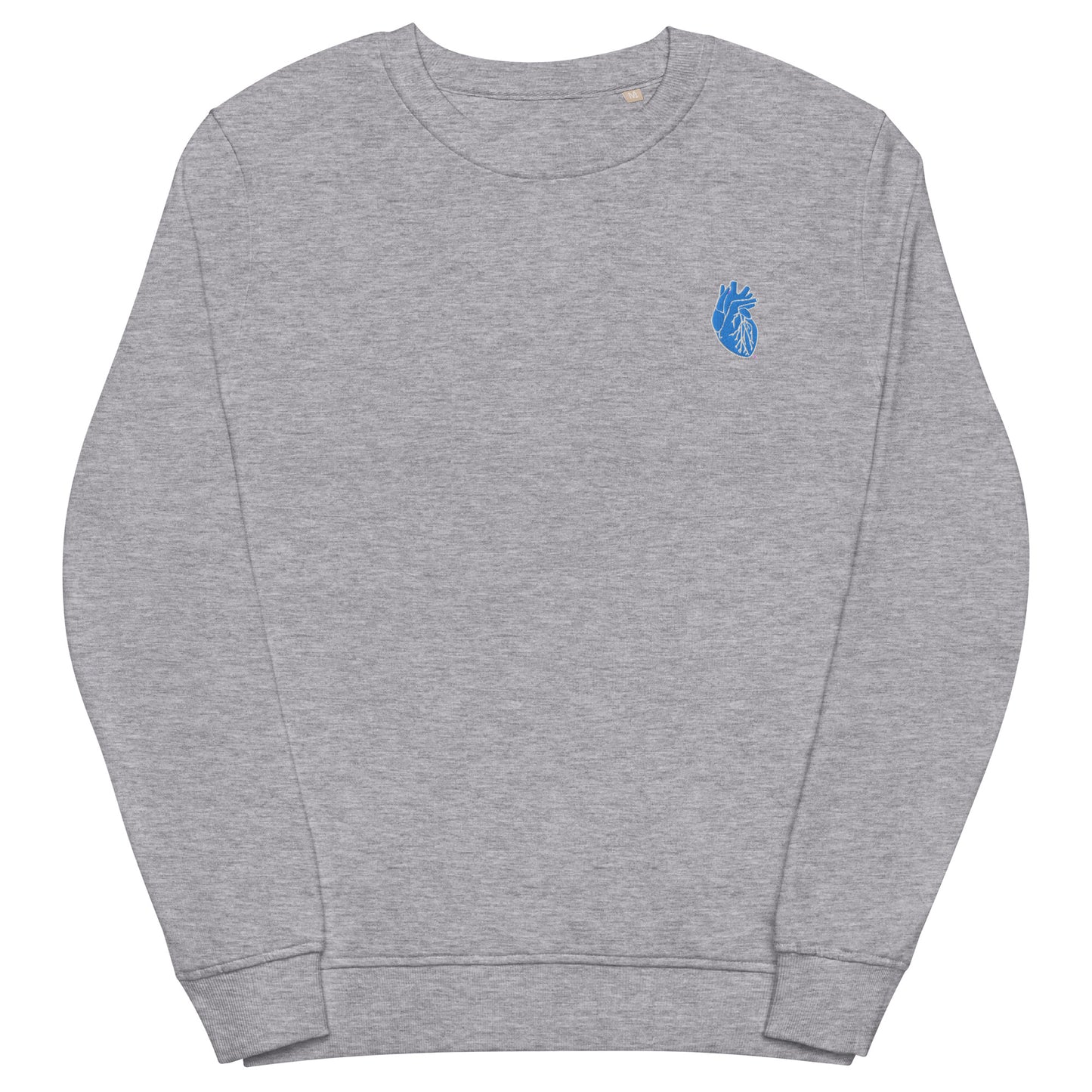 Embroidered Blue&White Heart Unisex organic sweatshirt